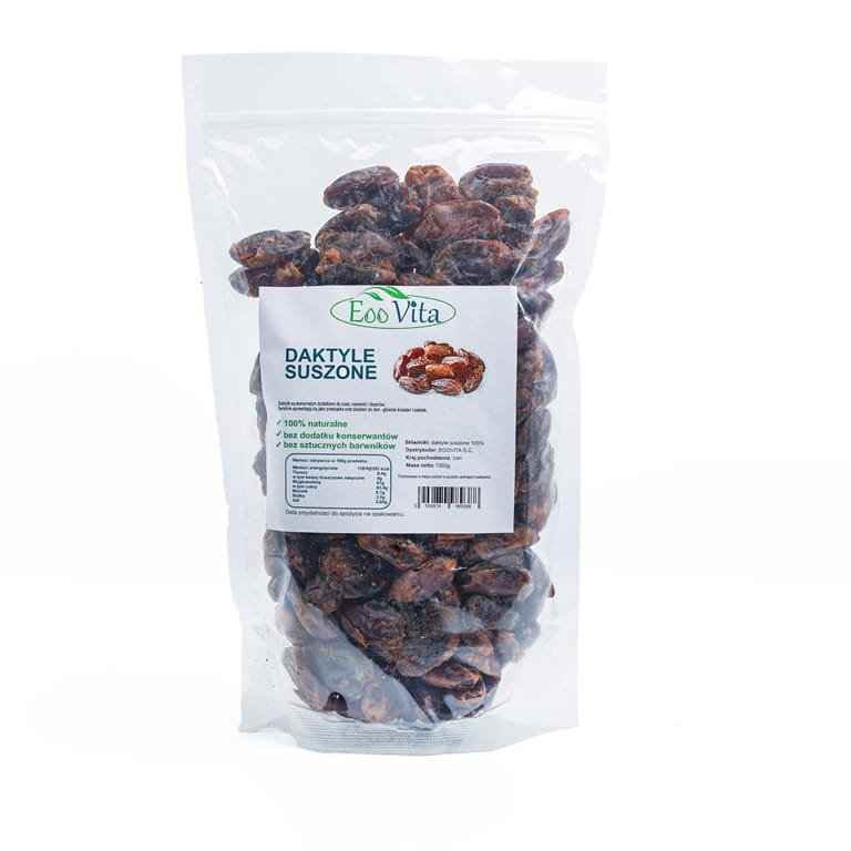 Daktyle suszone 500g EooVita naturalne bez dodatku cukru i siarki