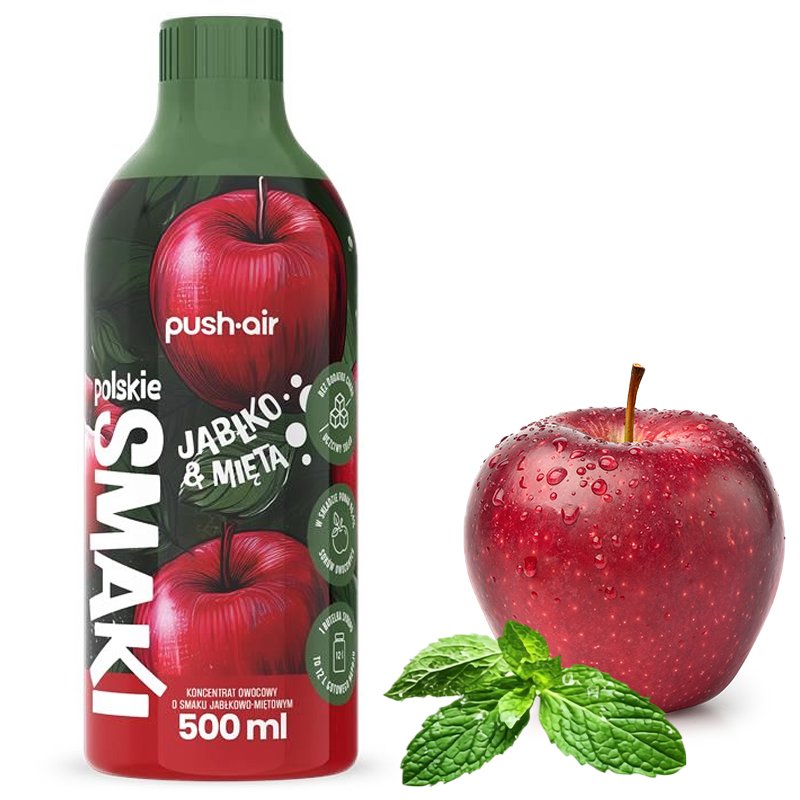SYROP PUSHAIR JABŁKO MIĘTA 500ML KONCENTRAT DO WODY Z SATURATORA