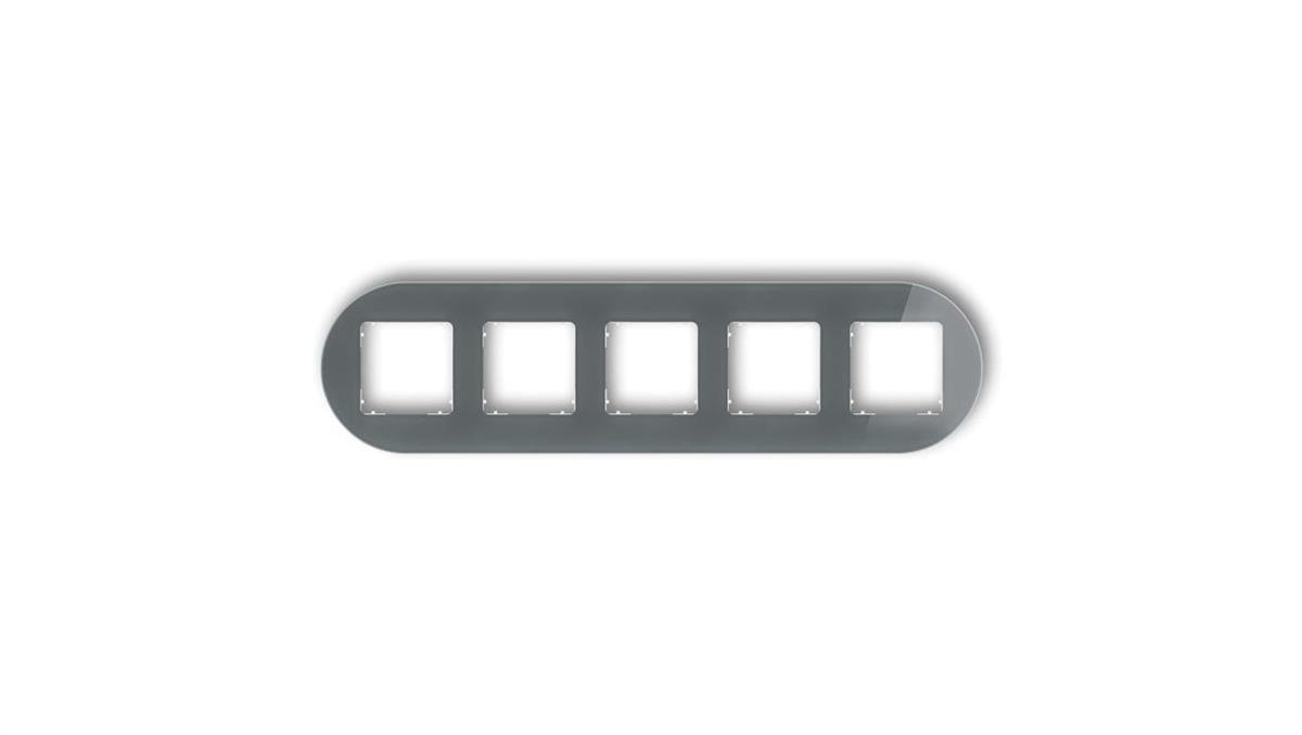 Icon ramka uniwersalna piä™ciokrotna okrä…gĺ‚a - efekt szkĺ‚a (ramka: grafitowa spăłd: biaĺ‚y) 28-0-irso-5