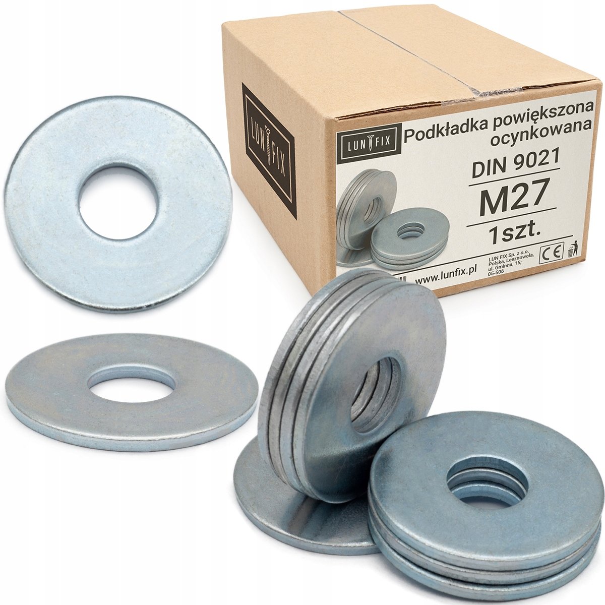 Podkładka powiększona M27 poszerzana płaska DIN9021 ocynkowana 1szt