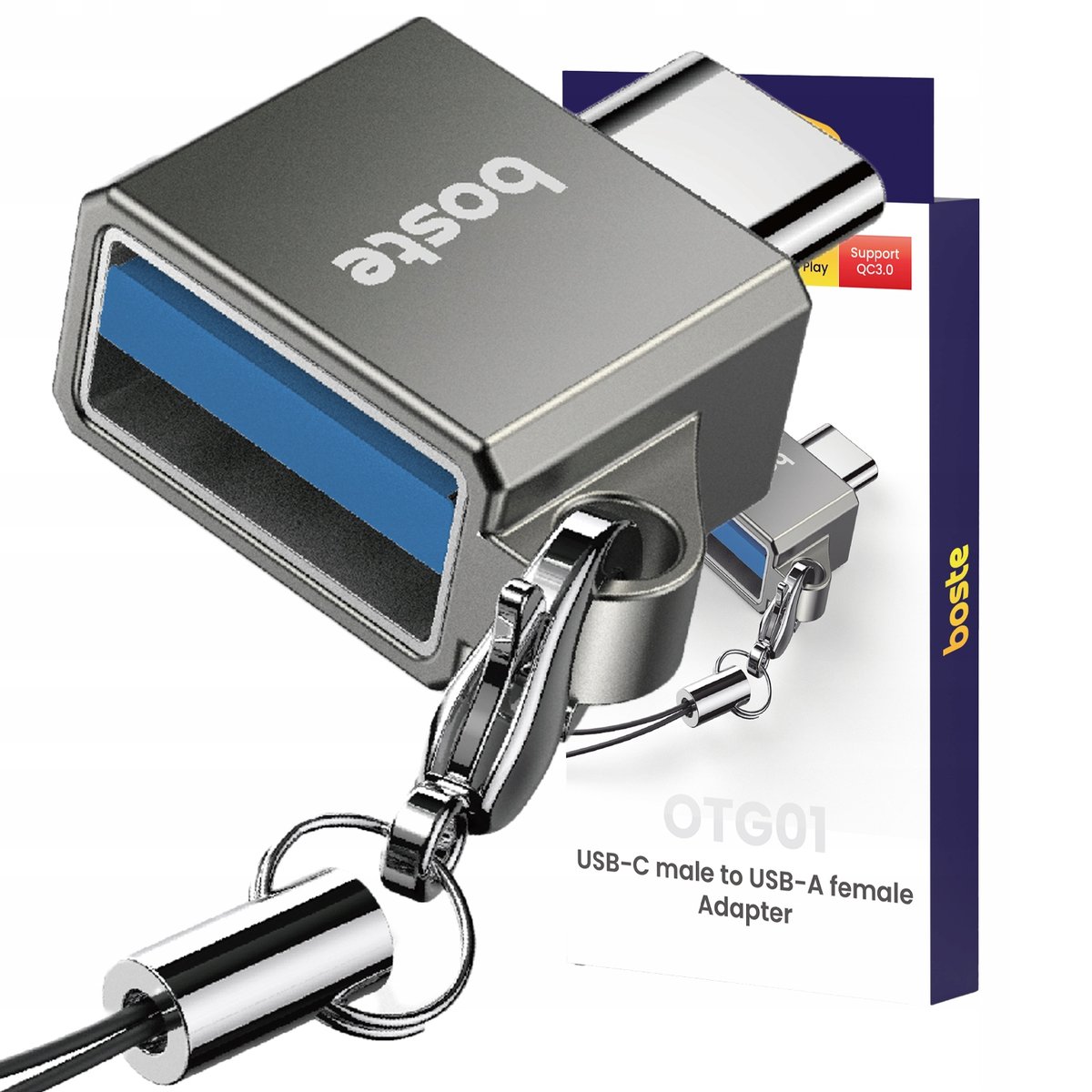 Boste Przejściówka Adapter Usb-A Do Usb-C Type-C Otg 3A Transmisja Danych