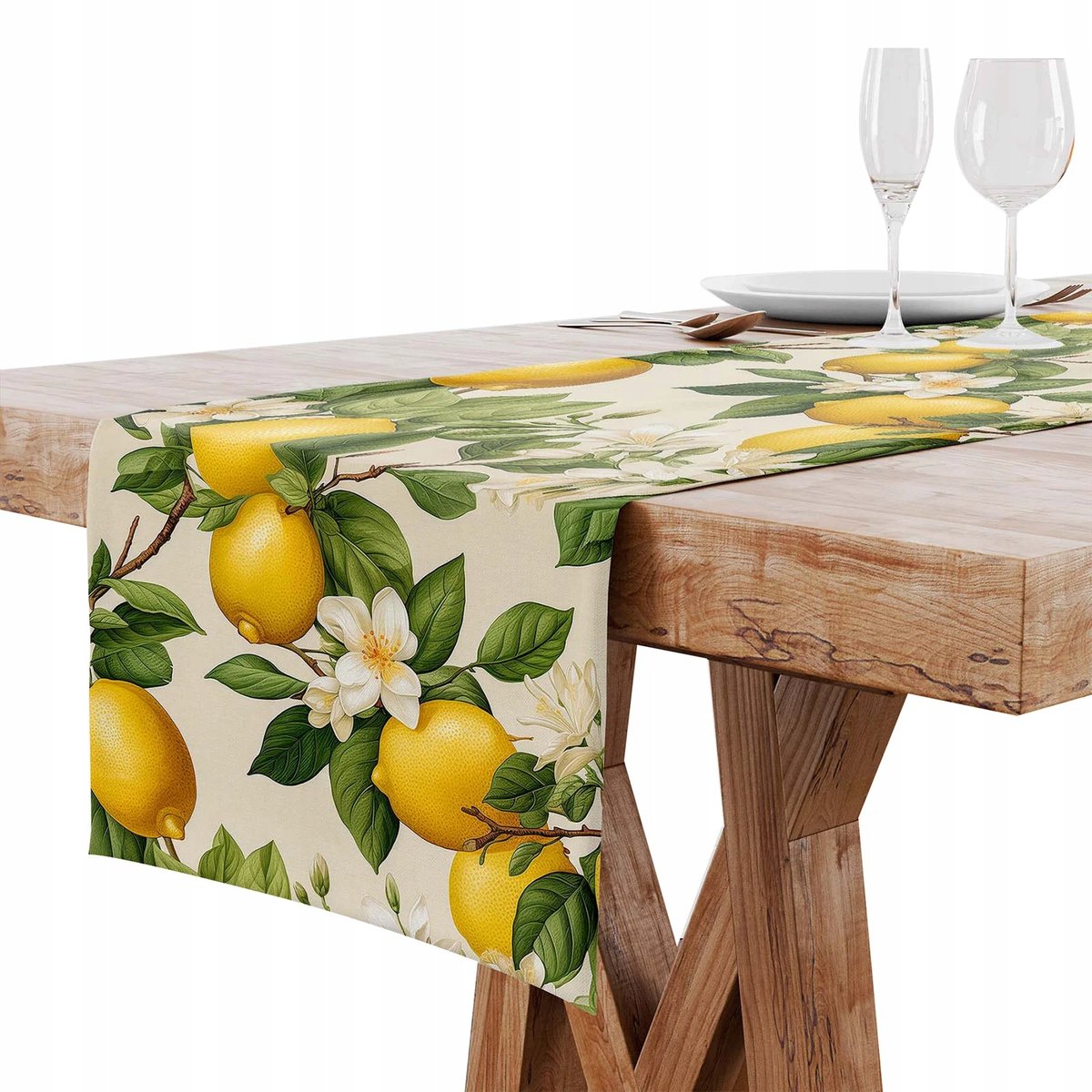 Bieżnik Obrus Na Stół Do Kuchni Salonu Matowy Gładki 40X120 Cytryny