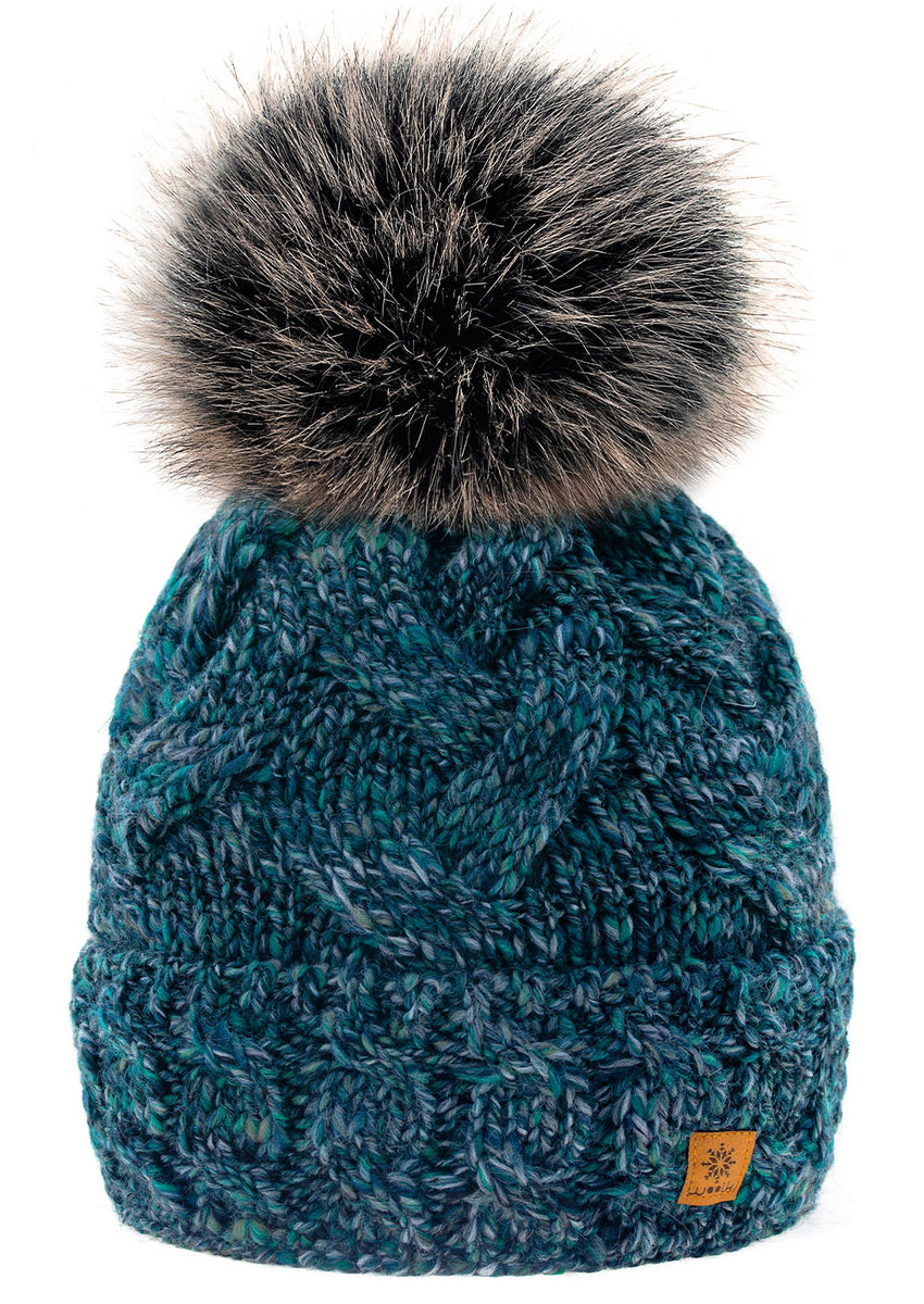 Zimowa CZAPKA CIEPŁA pompon i polar Woolk Gaja