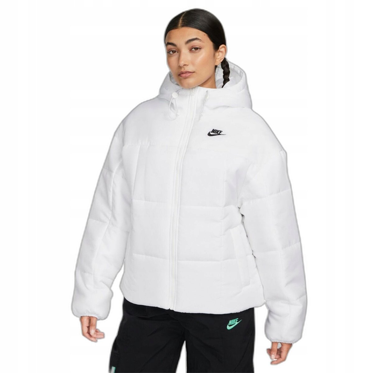 Kurtka zimowa damska puchowa z kapturem Nike Therma-Fit FB7672-100 r. XL