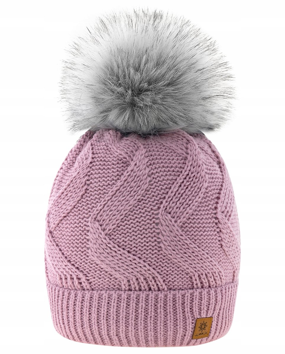Zimowa CZAPKA CIEPŁA pompon i polar Woolk Leila