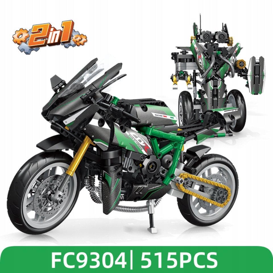 | FORANGE Zielony Motor Sportowy Klocki konstrukcyjne 515el.