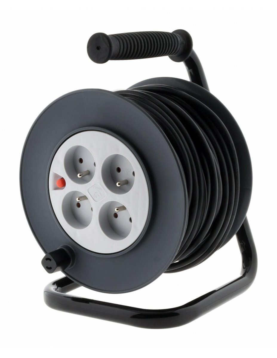 Przedłużacz bębnowy 40 m 4 szt. gniazd antracyt