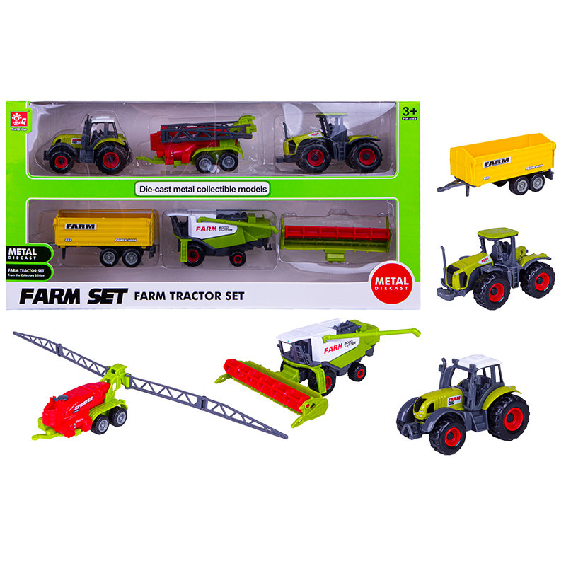 FARMA 3 POJAZDY METAL+3 PRZYCZEPY