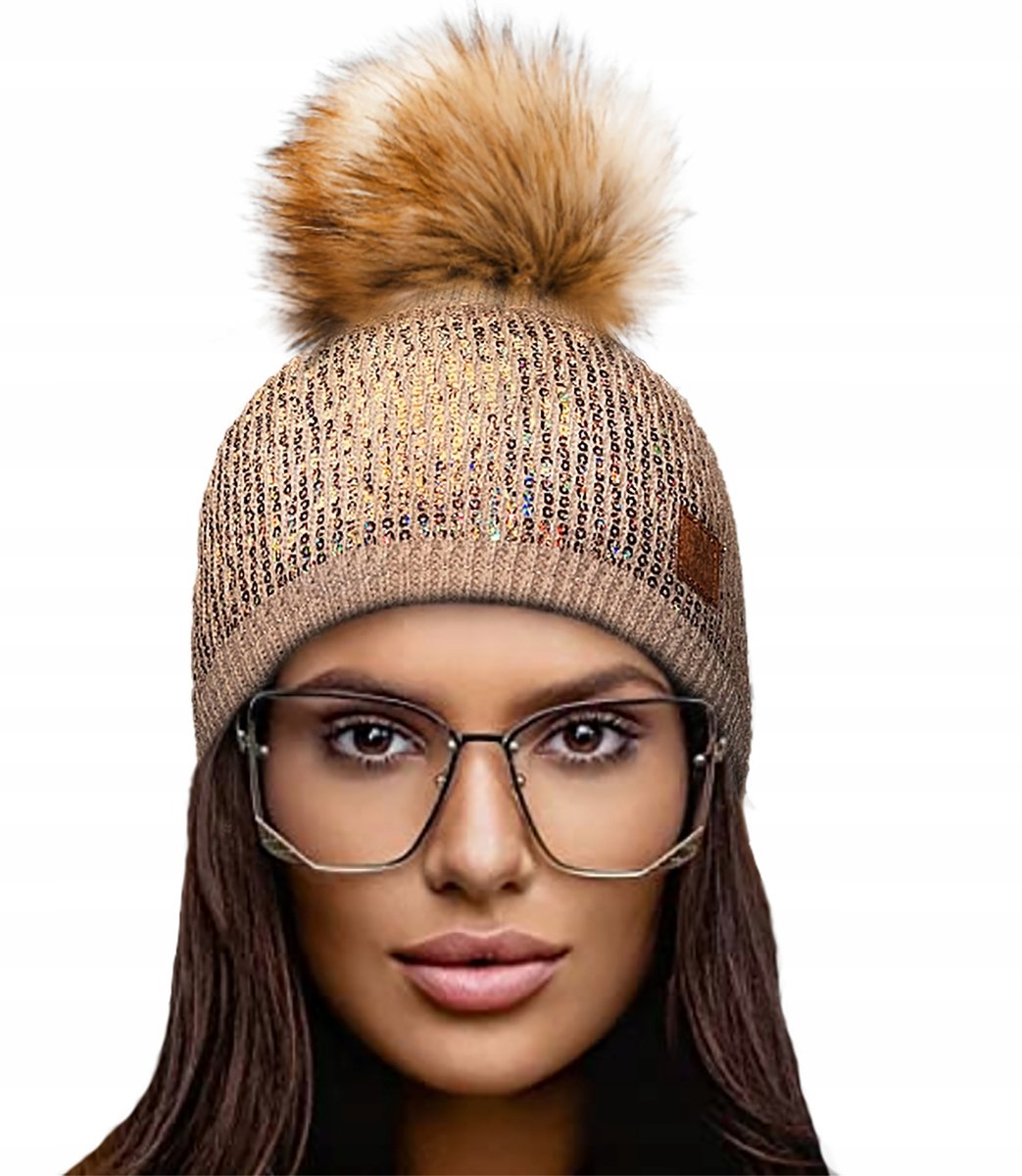Zimowa CZAPKA CIEPŁA pompon i polar Woolk Montana
