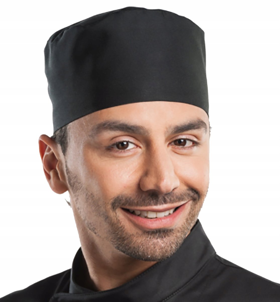 CZAPKA KUCHARSKA KRÓTKA CZARNA GASTRONOMICZNA S/M