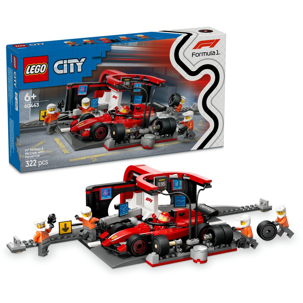 LEGO CITY 60443 KLOCKI Pit stop City F1 i personel Ferrari ZESTAW +eKAT