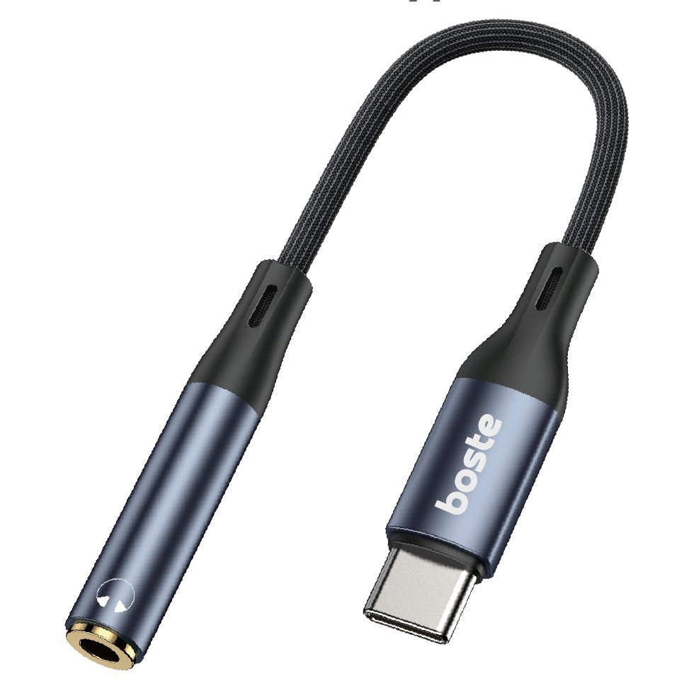 BOSTE ADAPTER PRZEJŚCIÓWKA AUDIO DO TELEFONU USB-C DO MINI JACK 3.5MM AUX