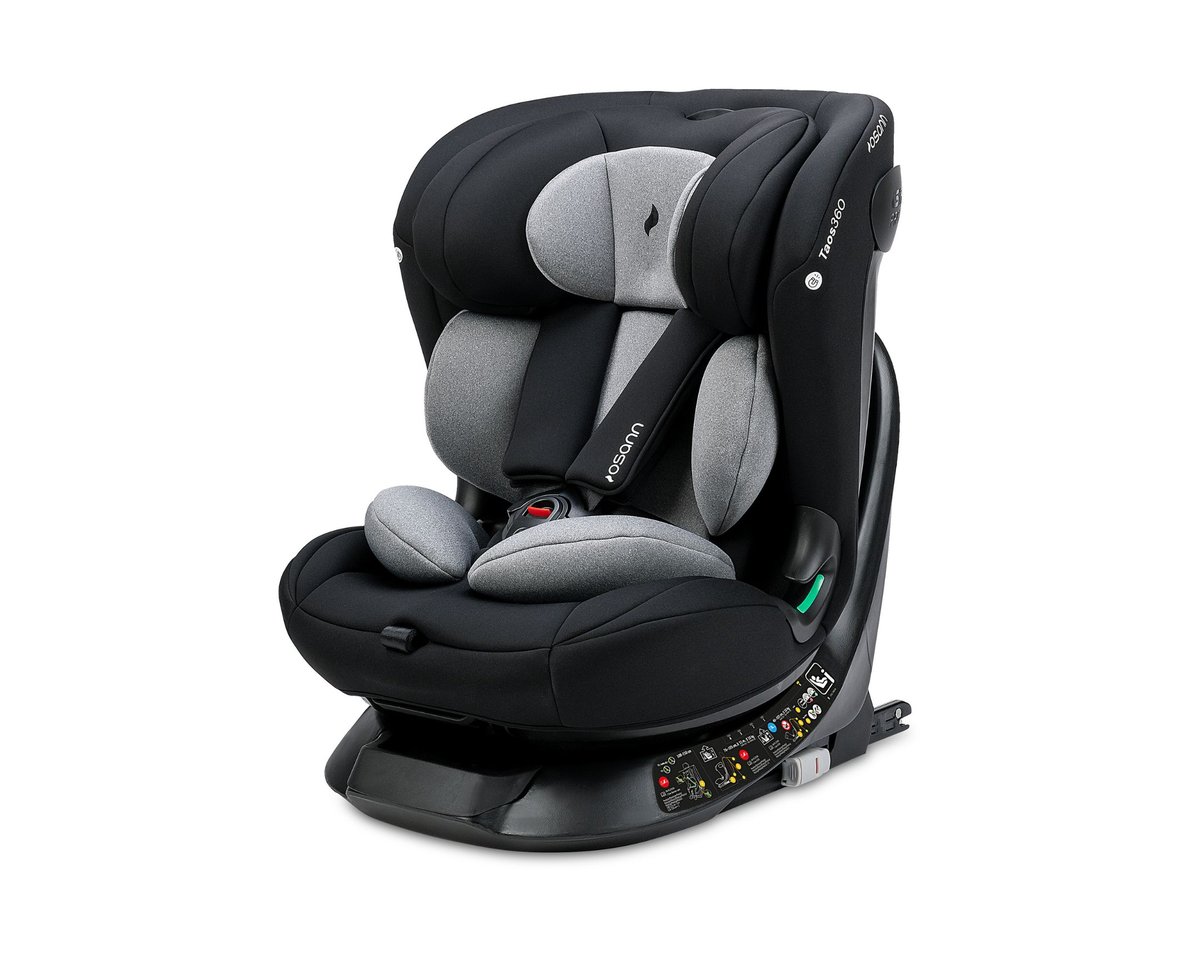 OSANN - Fotelik samochodowy dla dziecka Taos360 - 40-150 cm - Od 0 do 12 lat - Grupa 1/2/3 - Szary