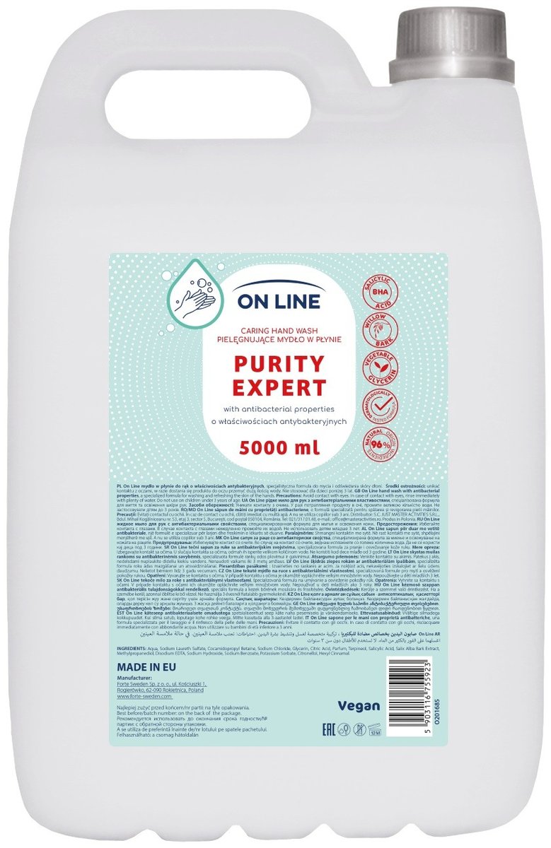 On Line Pielęgnujące Mydło W Płynie Antybakteryjne 5000 Ml