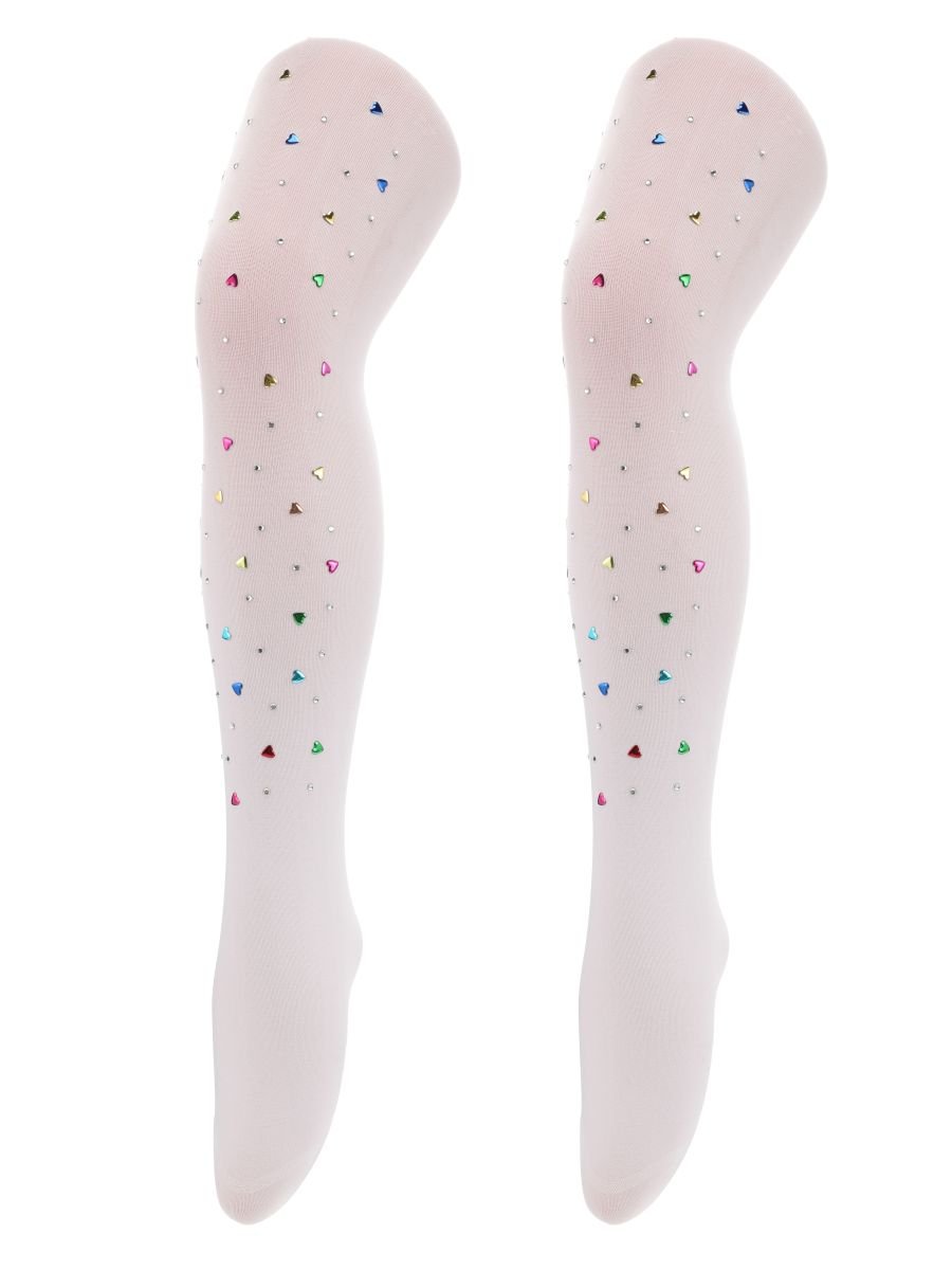 Dziewczęce rajstopy 40DEN serduszka białeBe Snazzy r.92/104