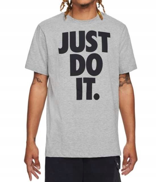 Nike koszulka męska Just Do It Big Logo szara t-shirt DX1987-063 r. XS