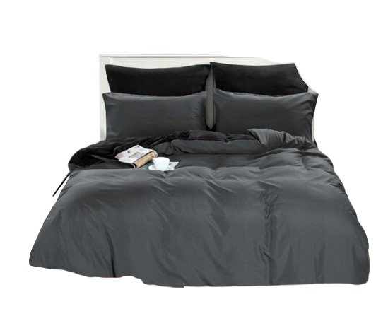 Pościel klasyczna- 140x200 - Dwustronna - szara/czarna