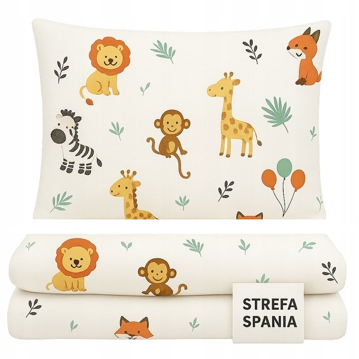 Komplet pościeli do łóżeczka 100x135 + 40x60 dziecięca niemowlęca lew zebra