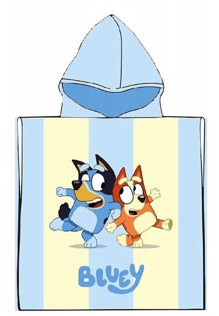 Poncho BLUEY OKRYCIE z kapturem 50x100 RĘCZNIK KĄPIELOWY PLAŻOWY DLA DZIECKA