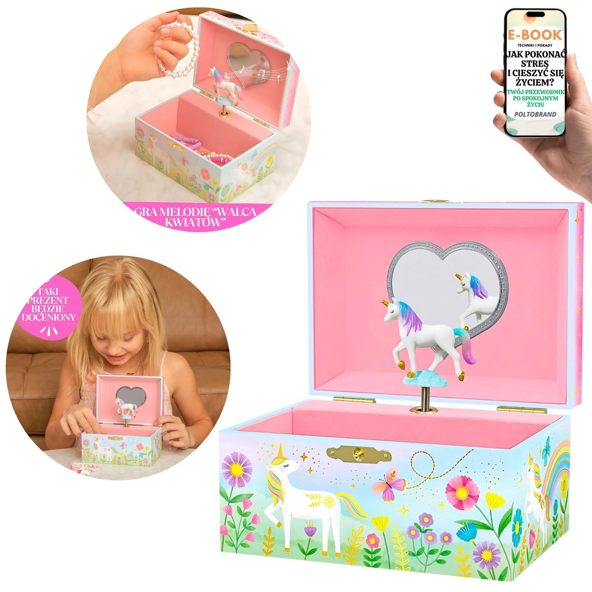 Pudełko na biżuterię z Jednorożcem i melodią Urocza pozytywka dla dzieci – prezent pełen magii i wspomnień + EBOOK-1