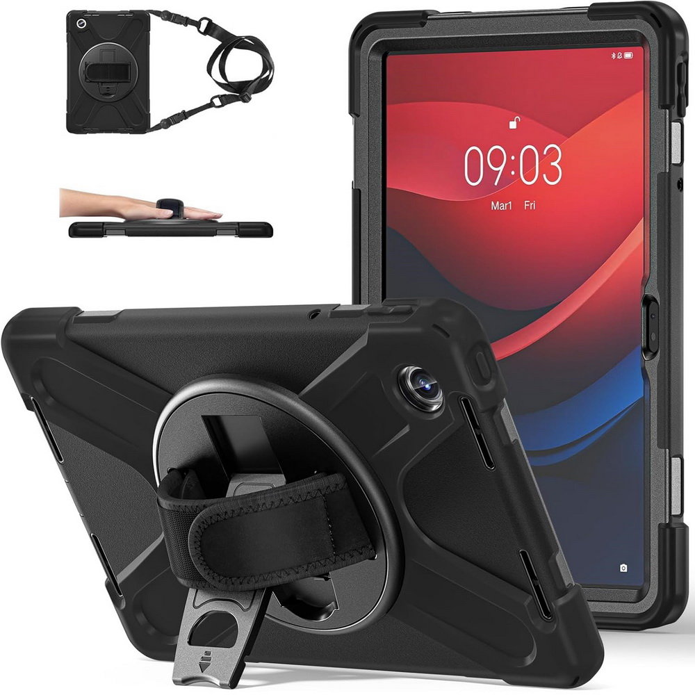 Etui D-Pro 360 Armor Strap Case obudowa pancerna z uchwytem na rękę i paskiem na ramię do Lenovo Tab M11 10.95