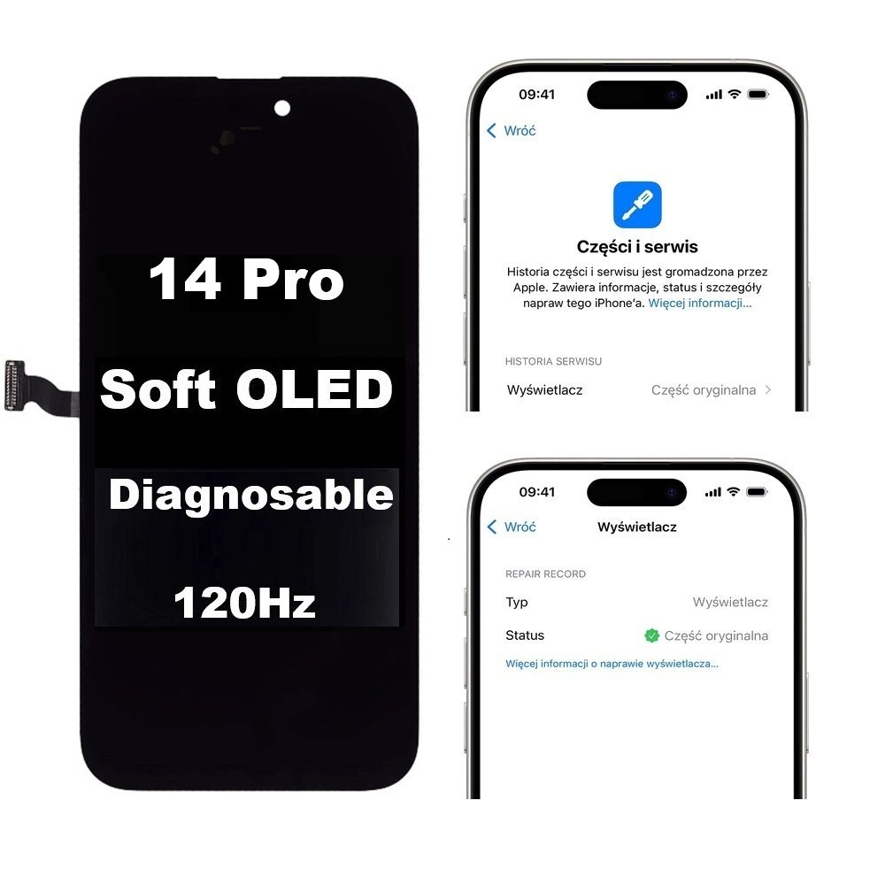 Wyświetlacz LCD Diagnosable ekran dotyk digitizer programowalny z możliwością przypisania jako oryginał do Apple iPhone 14 Pro (Soft OLED 120Hz)
