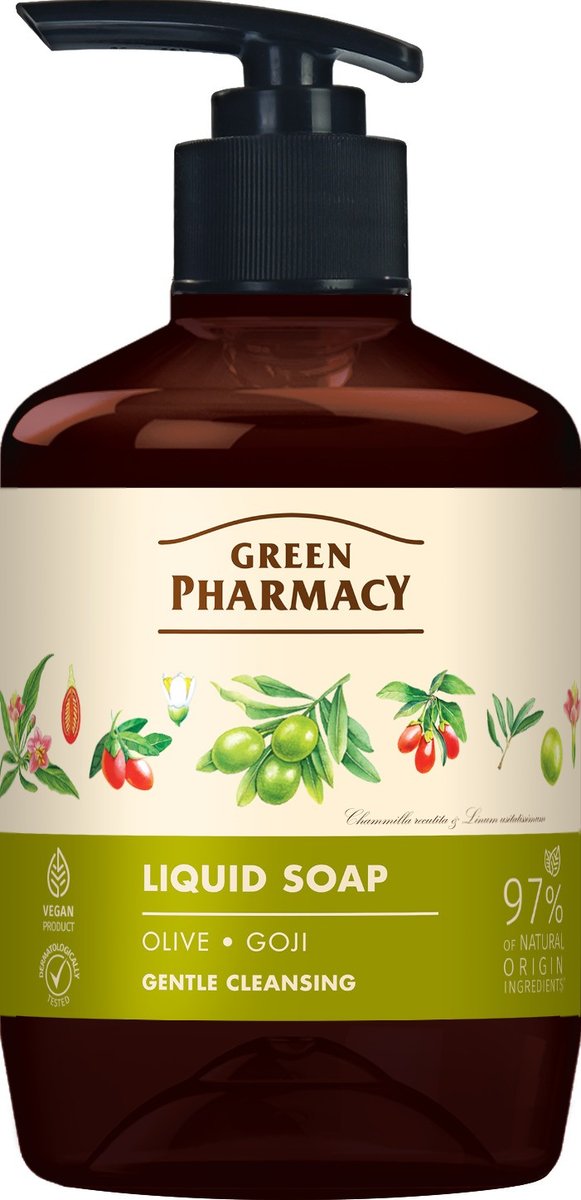 Green Pharmacy Mydło W Płynie Oliwa + Jagody Goji 460 Ml