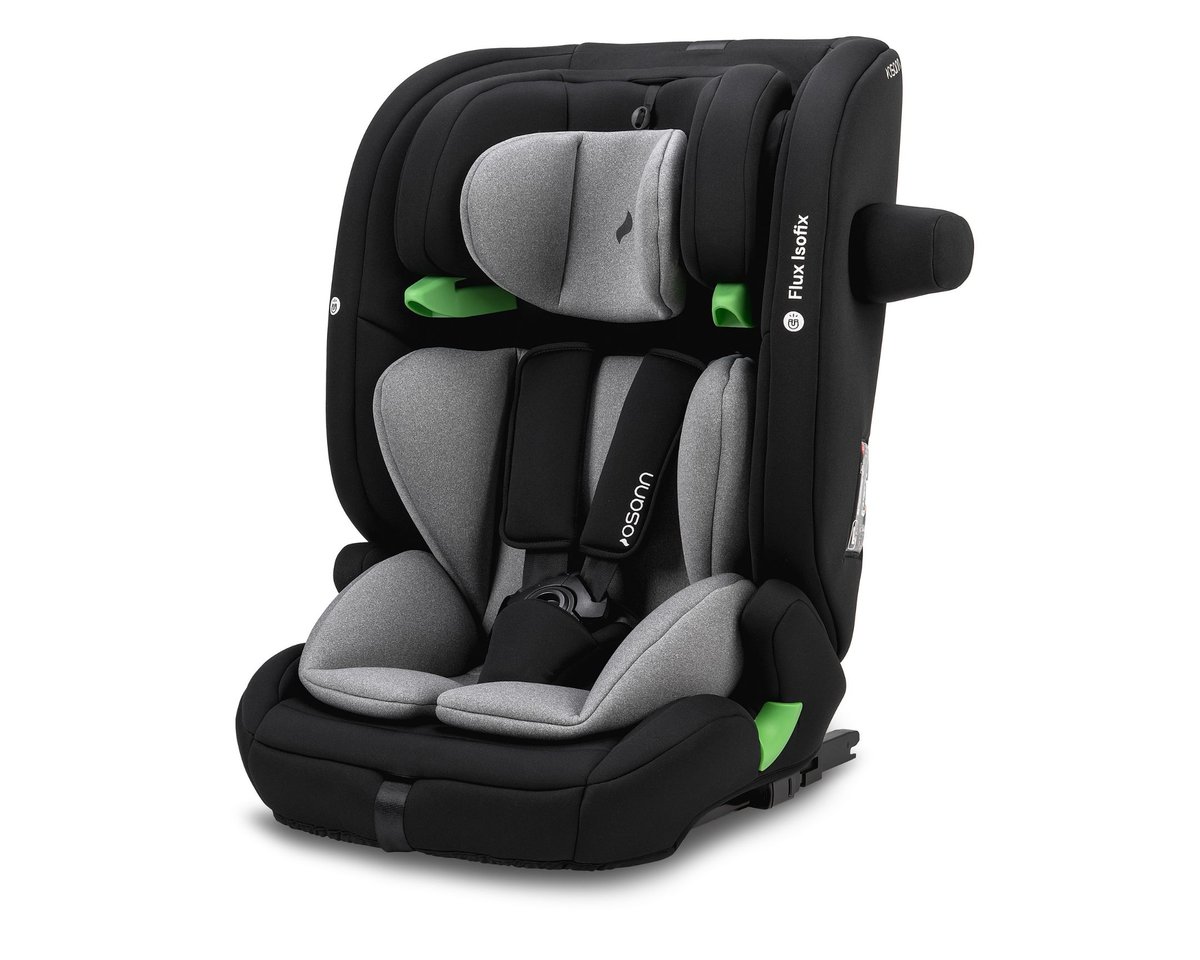 OSANN - Fotelik samochodowy dla dziecka Flux Isofix i-Size - 76-150 cm - Od 15 miesięcy do 12 lat - Grupa 2/3 - Szary