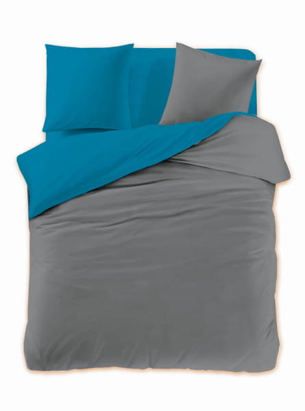 Pościel klasyczna- 140x200 - Dwustronna - morski/szary