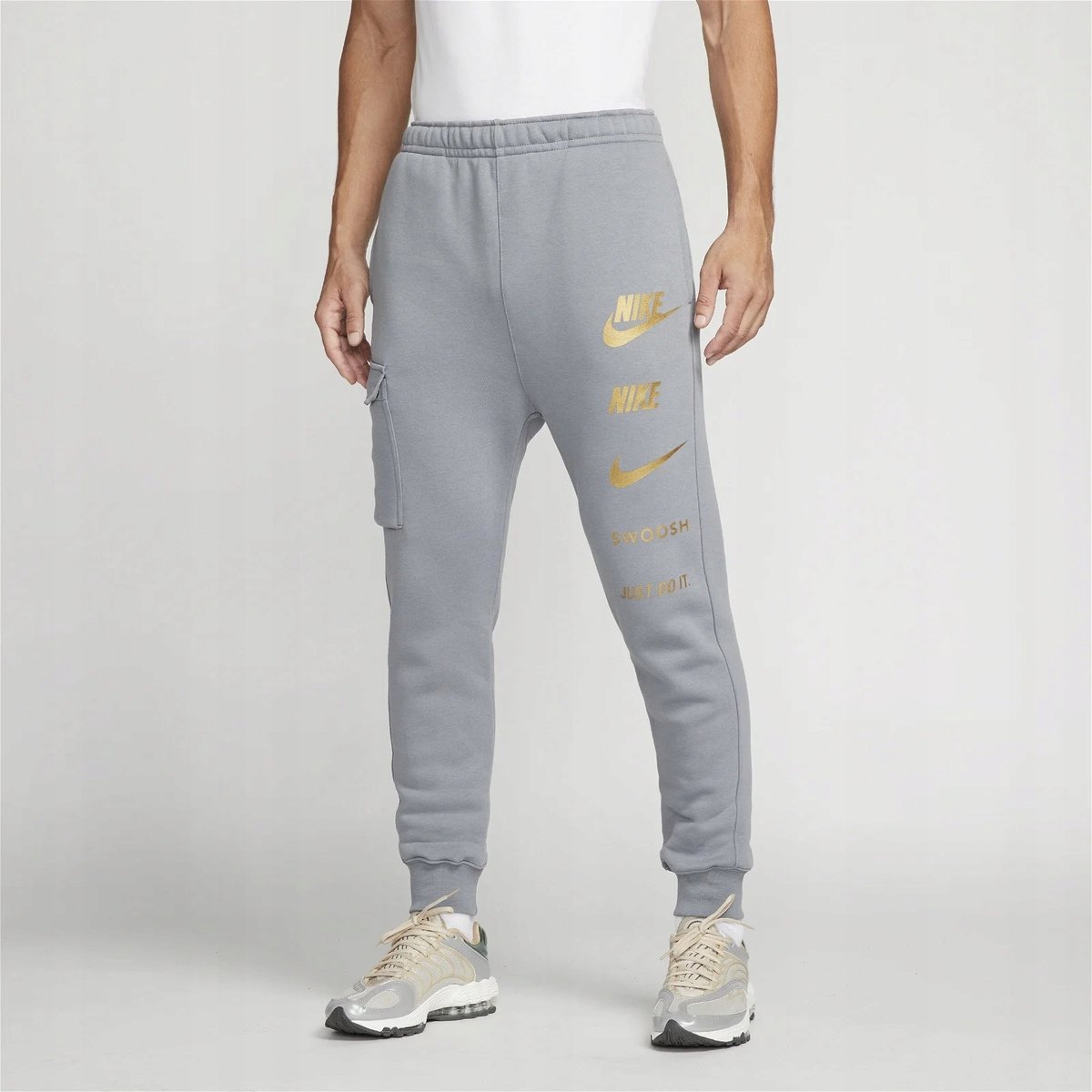Spodnie Dresowe Męskie szare Nike DRI-FIT treningowe FJ0550-065 r. L