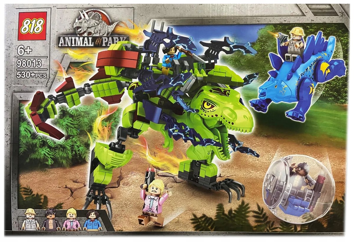 Klocki Dinozaury 530 Elementów + Figurki do Budowy Zestaw