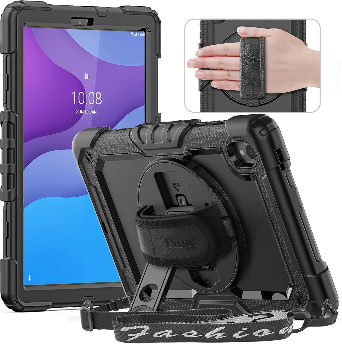 Etui Pancerne Do Samsung Galaxy Tab A9 X110 X115 Case Z Podstawką, Smyczą