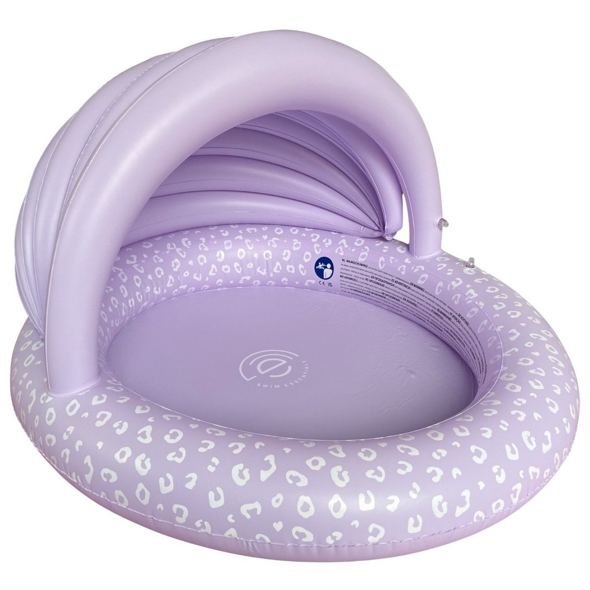 Swim Essentials Basen z daszkiem 100 cm dla dzieci - Lila Leopard
