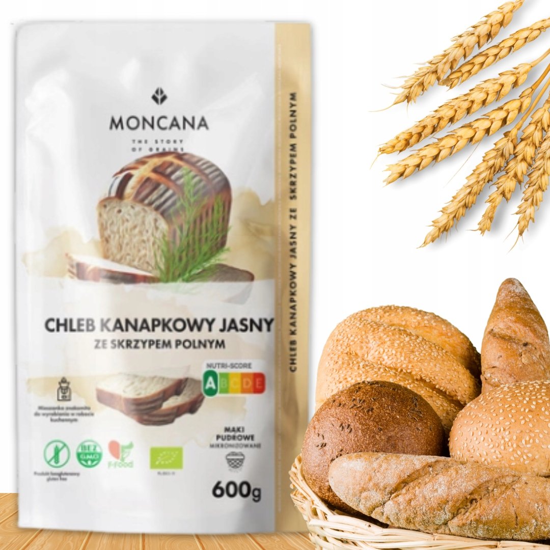 BIO Mąka na Chleb Bezglutenowy 600g Moncana Ze Skrzypem Polnym