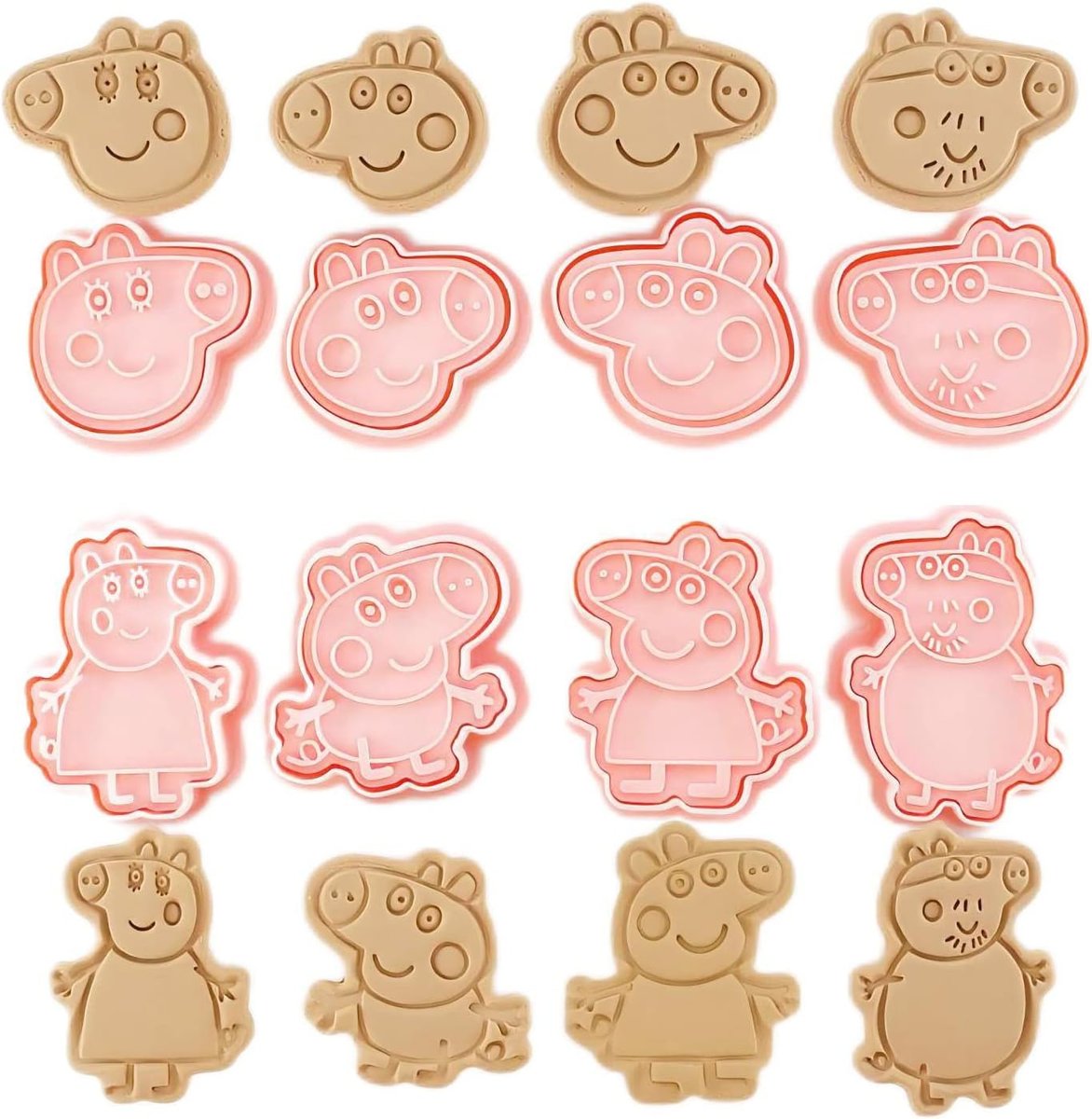 PLASTIKOWE FOREMKI DO CIASTEK ŚWINKA PEPPA PIG WYKRAWACZKI DLA DZIECI