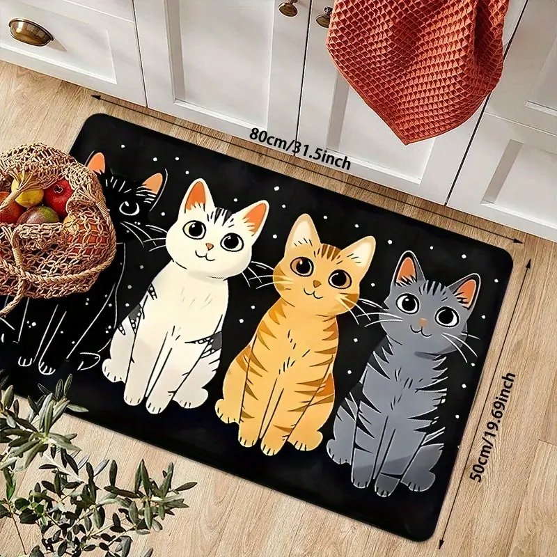 Dywanik łazienkowy urocze koty kotki 50x80 cm czarny prezent dla kociary