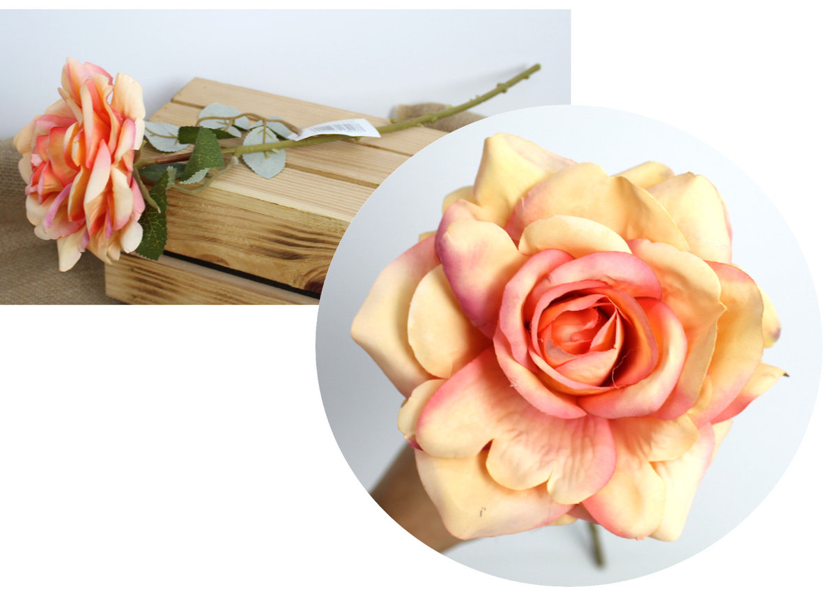 Kwiat Pojedynczy Róża Wys. 50 Cm (Kwiat 12 Cm) Pomarańczowa