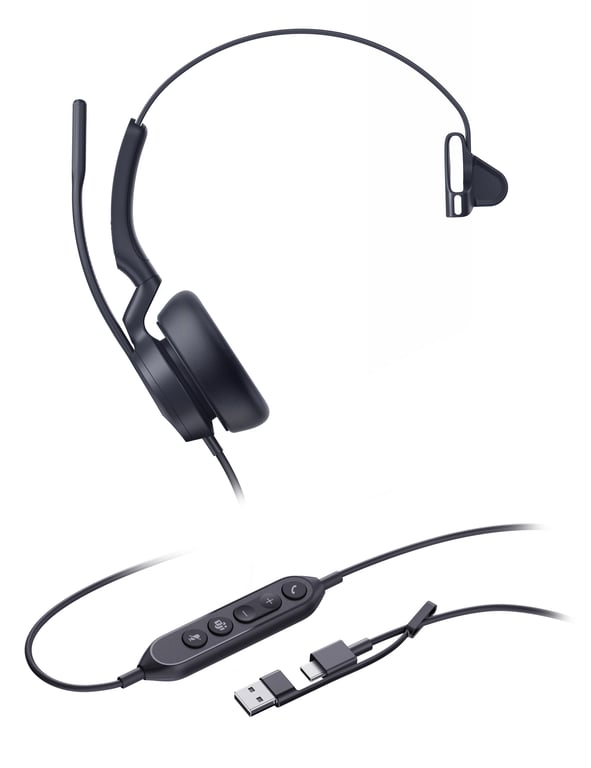 Yealink UH46 Mono Teams USB-C/A USB Type-C / USB Type-A Czarny