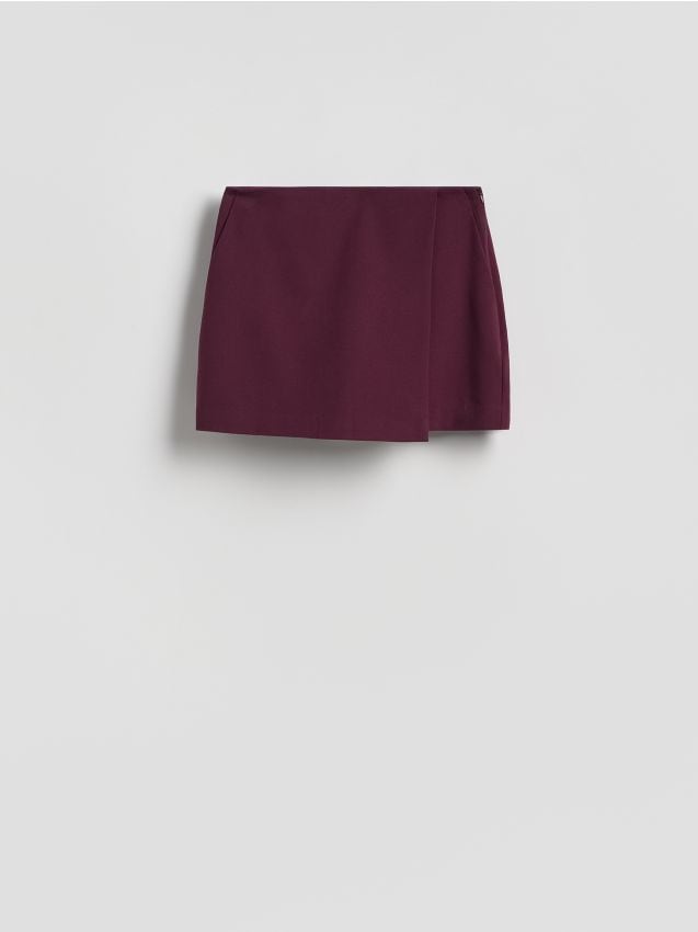 Reserved - Spódnico-szorty z wiskozą - mahoniowy