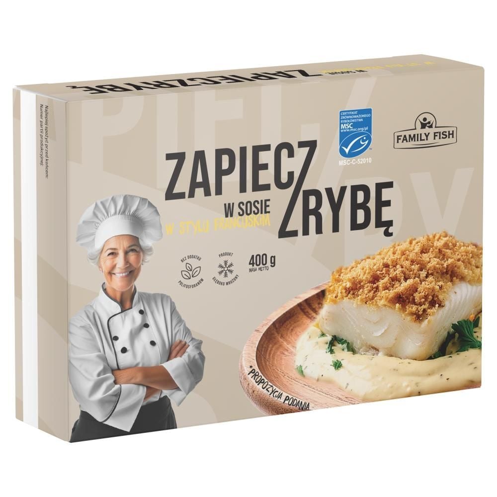Family Fish Zapieczrybę Kostki z filetów ryby białej w sosie francuskim 400 g