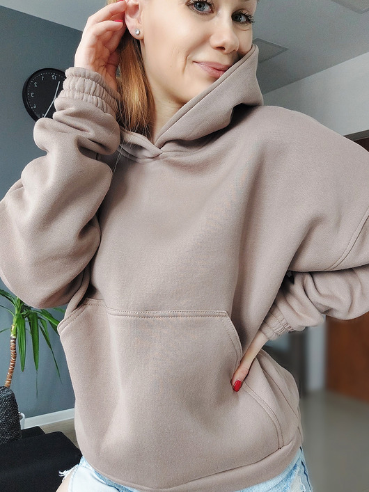 Bluza z kapturem I272 cappucino