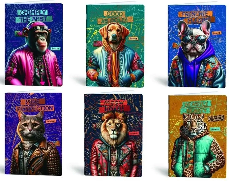 Zeszyt A5/60K kratka Fashion Animals (10szt) - MAR MAR