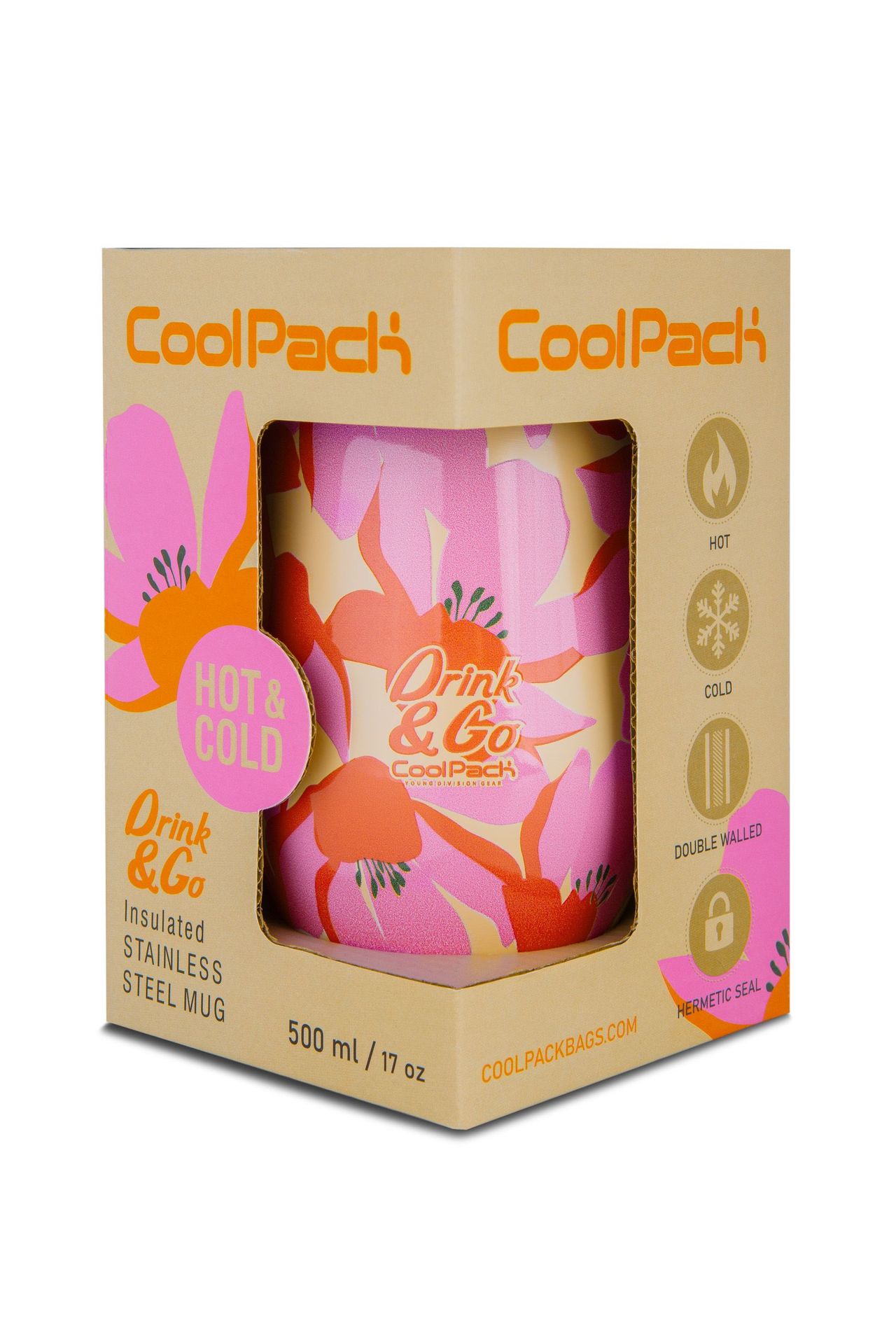 Kubek termiczny 500ml Coolpack coffee mug miss flores rosa - kubek