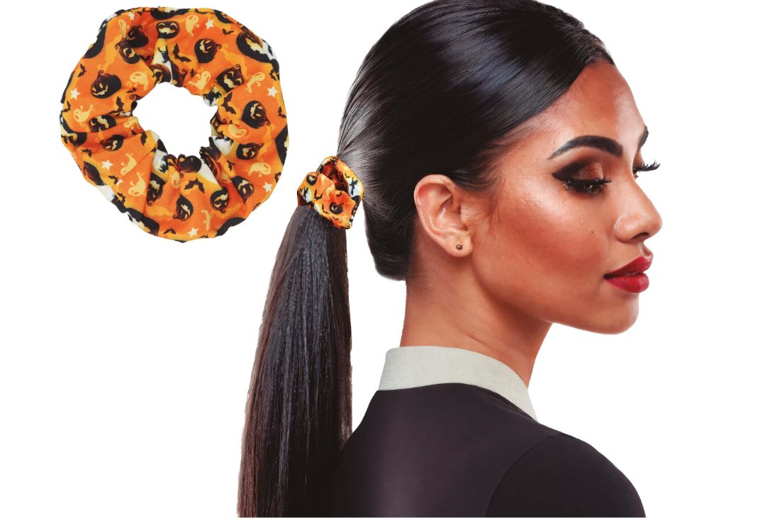 Gumka do włosów pomarańczowa halloween