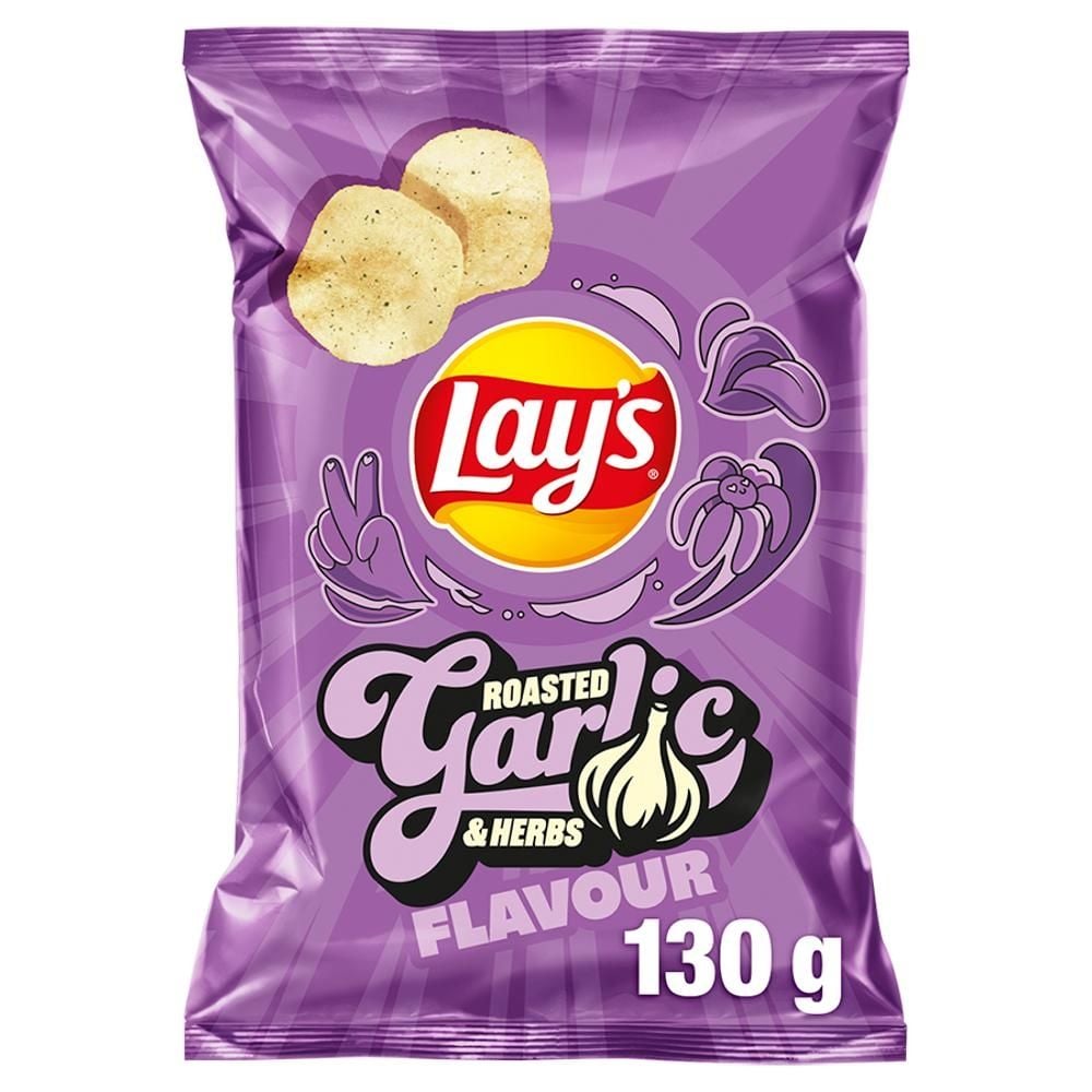 Lay's Chipsy ziemniaczane o smaku pieczonego czosnku z ziołami 130 g