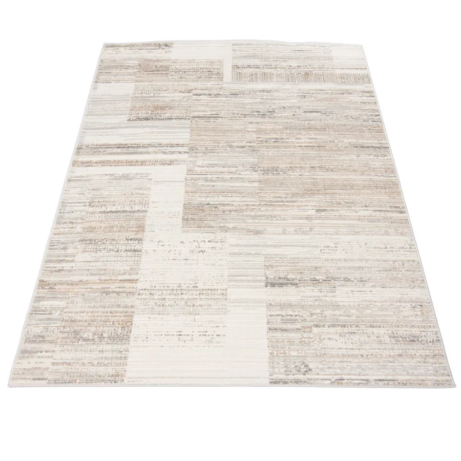 Beżowo-biały dywan w pasy G1-H75