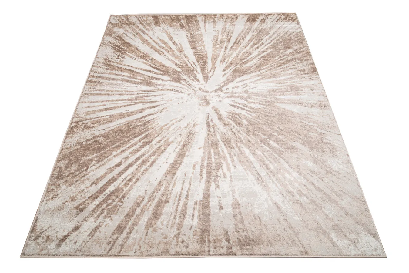 Biało-beżowy dywan promienie B7-W42