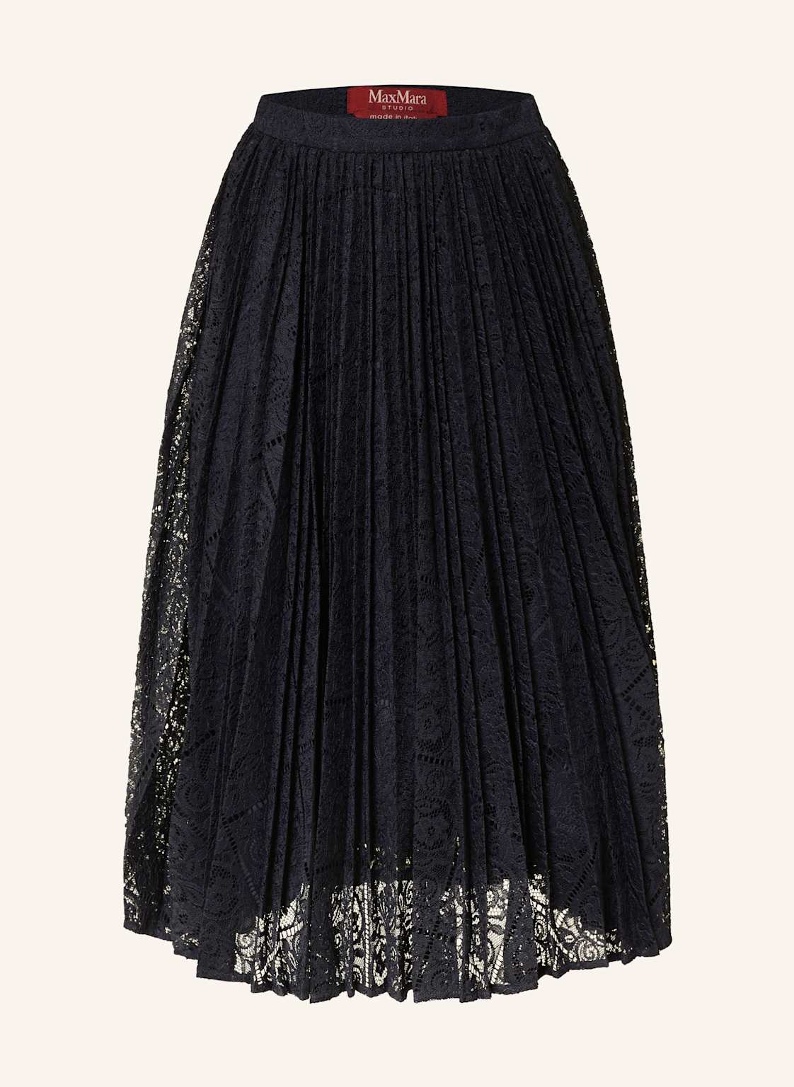 Max Mara Studio Koronkowa Spódnica Leandro Z Plisami blau