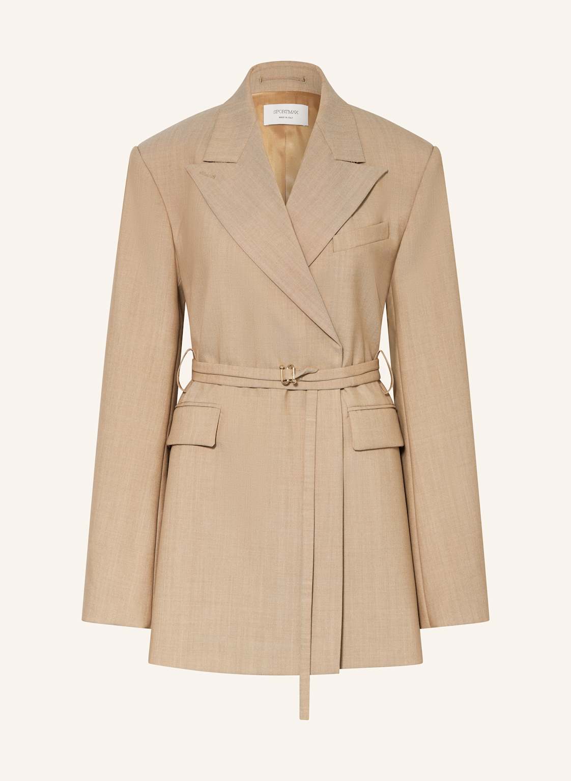Sportmax Długi Blezer Tubinga beige