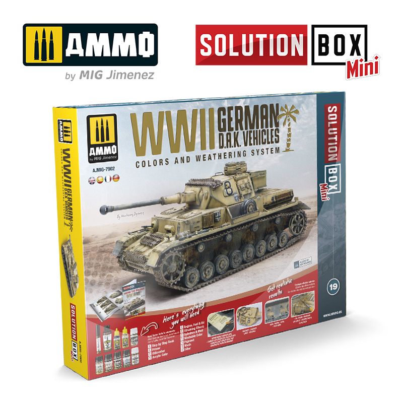 Ammo: Solution Box Mini 19 - Wwii German D.a.k. Vehicles - Colors and Weathering System